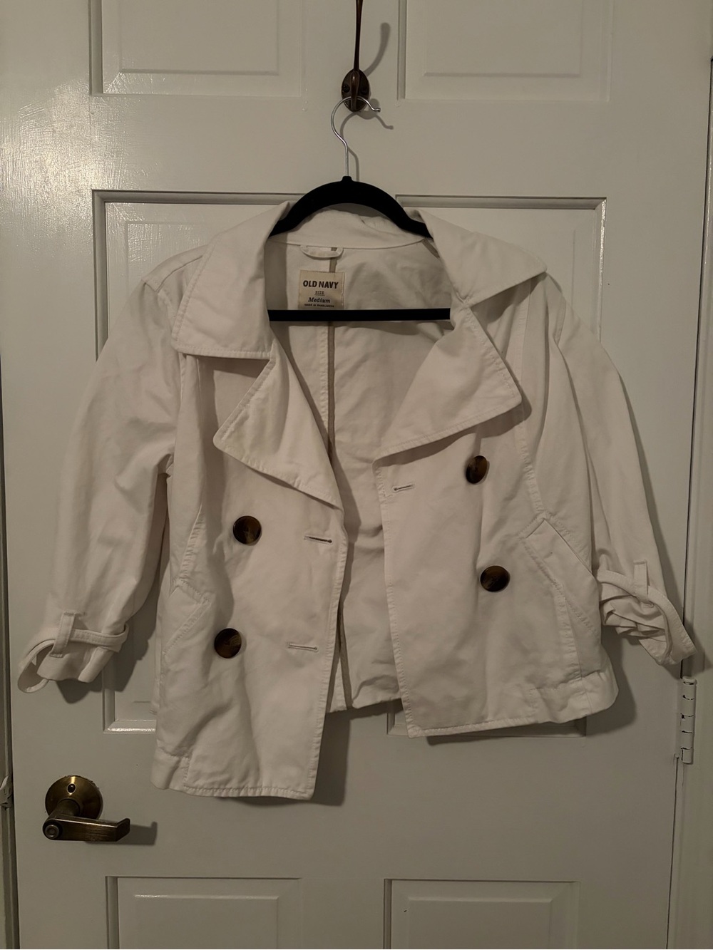 Old Navy White Double-Breasted Spring/Summer Jacket